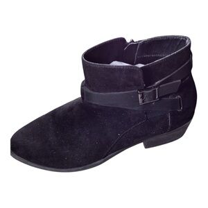 Carlos Santana Black Suede Wrapped Harness Strap Ankle Bootie Women's Sz 9.5